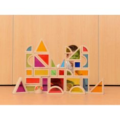 Masterkidz Dúhové bloky Sada 30 prvkov Farebné sklo Montessori