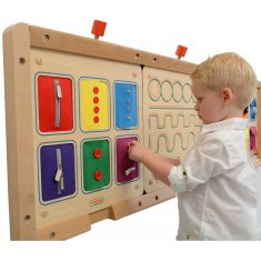 Masterkidz Montessori nástenná tabuľa Otváranie a zatváranie zipsov Tlačidlá