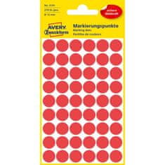 Avery Zweckform Etikety kruhové 12mm Avery červené
