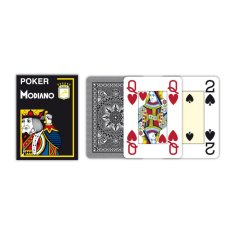 Modiano Pokrové hracie karty Modiano CRISTALLO Jumbo 100% plastové, čierne