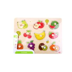 Tooky Toy Montessori puzzle s kolíčkami Ovocie