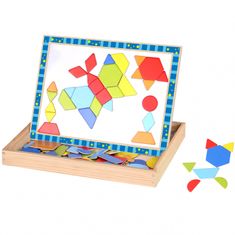 Tooky Toy Obojstranná magnetická tabuľa Puzzle Shapes