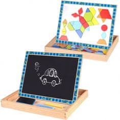 Tooky Toy Obojstranná magnetická tabuľa Puzzle Shapes