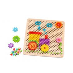 Tooky Toy Montessori mozaika s kolíčkami 88 el.