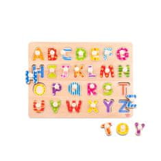 Tooky Toy Montessori puzzle s kolíčkami Abeceda