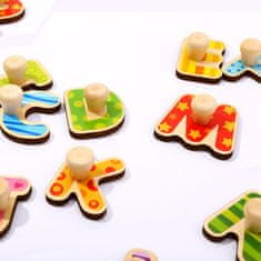 Tooky Toy Montessori puzzle s kolíčkami Abeceda