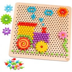 Tooky Toy Montessori mozaika s kolíčkami 88 el.