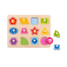 Tooky Toy Puzzle Montessori učenie tvarov s kolíčkami Figúrky Tvary