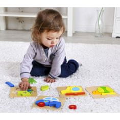 Tooky Toy Puzzle Montessori puzzle Hrubé bloky Želva 5 el.