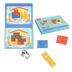 Tooky Toy Magnetické Montessori logické puzzle Tetris Noemova archa 26 el.