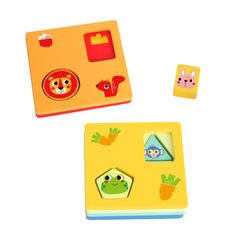 Tooky Toy Montessori puzzle Tvary a farby Zvieratá 6 dosiek FSC