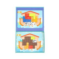 Tooky Toy Magnetické Montessori logické puzzle Tetris Noemova archa 26 el.
