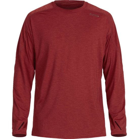NRS Pánske tričko H2Core Silkweight, UV50+, dlhý rukáv, Vino