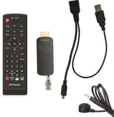 STRONG DVB-T/T2 tuner HDMI stick SRT 82/ Full HD/ H.265/HEVC/ externá anténa/ EPG/ PVR/ HDMI/ USB/ micro USB/ IR/ čierny