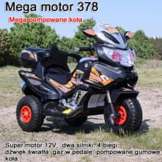 Super-Toys MEGA MOTOR 4 PREVODY, 2 MOTORY STRONG 2, OPIERKA CHRBTA, NAFUKOVACIE KOLESÁ/ PB-378