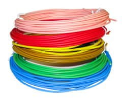XtendLan nízkoteplotný filament PCL pre 3D perá, 6 farieb, každá farba 5m 1,75mm červ/zelená/modr/žltá/ružová/zlatá