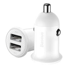 BASEUS Grain Pro autonabíjačka 2x USB 4.8A, biela