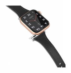 Techsuit Kožený remienok TopQ Watchband W033 pre Apple Watch 3-4-5-6-7-SE 42-44-45 mm čierny 76447