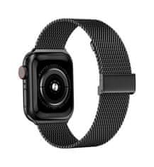 TopQ Oceľový remienok LUXURY pre Apple Watch 3-4-5-6-SE 38-40 mm čierny 66011