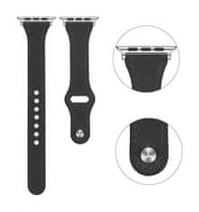 Techsuit Kožený remienok TopQ Watchband W033 pre Apple Watch 3-4-5-6-7-SE 42-44-45 mm čierny 76447