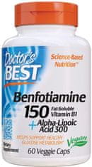 Doctor’s Best Benfotiamine with Alpha Lipoic Acid (vitamín B1 s kyselinou lipoovou), 300 mg, 60 rastlinných kapsúl