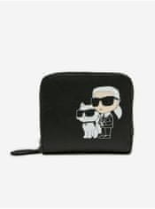 Karl Lagerfeld Čierna dámska kožená peňaženka KARL LAGERFELD Ikonik UNI