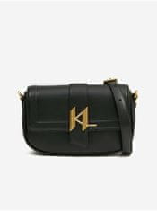 Karl Lagerfeld Čierna dámska kožená crossbody kabelka KARL LAGERFELD Shooting Stars UNI