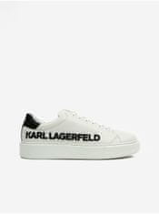 Karl Lagerfeld Biele pánske kožené tenisky KARL LAGERFELD Maxi Up Injekt Logo 42