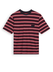 Levis Čierne pánske pruhované tričko Levi's Stay Loose Graphic PKT T Strip M