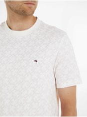 Tommy Hilfiger Béžové pánske vzorované tričko Tommy Hilfiger L