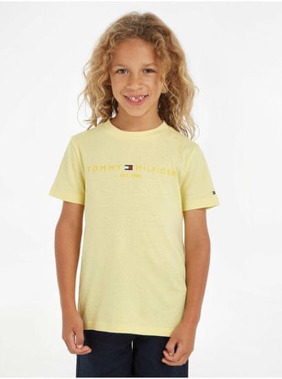 Tommy Hilfiger Svetložlté detské tričko Tommy Hilfiger