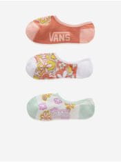 Vans Sada troch párov dámskych kvetovaných ponožiek v bielej a ružovej farbe VANS Floral UNI