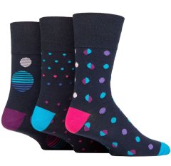 Gentle Grip Pánske 3 páry módne ponožiek Gentle Grip NEON DOTS voľný nesťahujúci lem