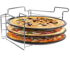 EXCELLENT Stojan na pečenie pizze sada 3 ks plechov