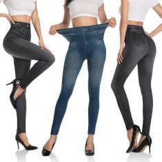 VIVVA® Dámske elastické džínsy tvarujúce postavu (1x džínsové nohavice) – veľkosť S/M, sivá | FITDENIM