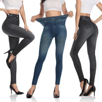 VIVVA® Dámske elastické džínsy tvarujúce postavu (1x džínsové nohavice) – veľkosť S/M, modrá | FITDENIM