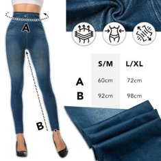 VIVVA® Dámske elastické džínsy tvarujúce postavu (1x džínsové nohavice) – veľkosť S/M, modrá | FITDENIM