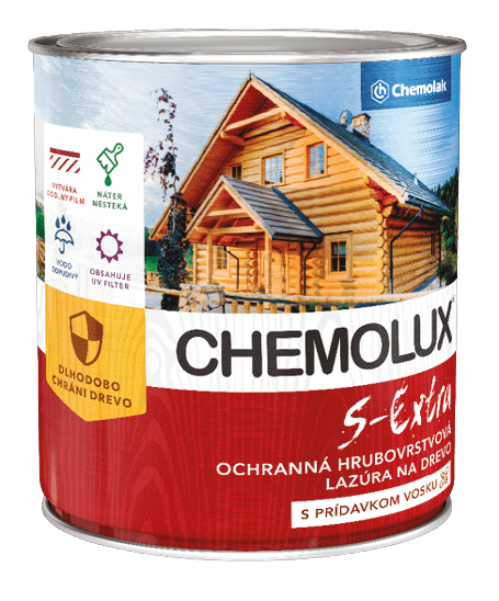 Chemolak CHEMOLUX S EXTRA - Hrubovrstvá lazúra na drevo 0,75 L 289 - tmavý palisander