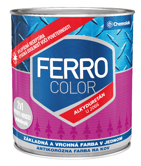 Chemolak FERRO COLOR U 2066 - Syntetická farba 2v1 2,5 L 2880 - tmavohnedá