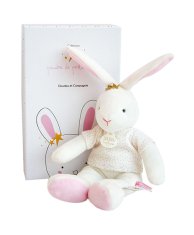 Doudou Darčeková sada - Plyšová hračka ružový zajačik - hviezda 25 cm
