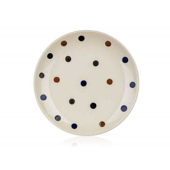 Banquet Dezertný tanier keramický DOTS 18,6 cm, hnedé bodky, súprava 6 ks