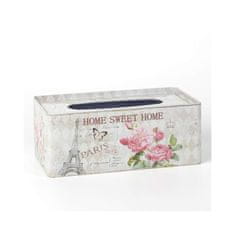 HOME DECOR Krabička na papierové vreckovky plechová HOME SWEET 24 x 13 x 9,5 cm, súprava 4 ks