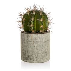 HOME DECOR Kaktus v betónovom kvetináči 9,5 x 16 cm, zelený, súprava 4 ks