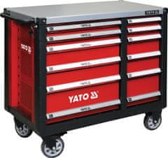 YATO Skrinka dielenská pojazdná 6+6 zásuviek červená