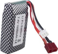 YUNIQUE GREEN-CLEAN 1-dielna lítiová batéria 7.4V 1800mAh T-konektor pre WLTOYS A959-B A969-B A979-B K929-B 144001 RC náhradná batéria pre vysokorýchlostné terénne vozidlo