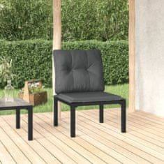 Petromila vidaXL Záhradná stolička s podložkami čierna a sivá polyratan