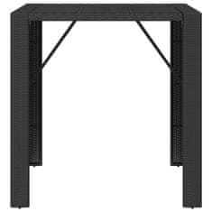 Vidaxl Záhradný stôl so sklenenou doskou čierny 105x80x110cm polyratan