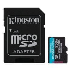 Kingston pamäťová karta 256GB microSDXC Canvas Go Plus 170R A2 U3 V30 Card + ADP