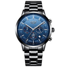 Lige Pánske hodinky - čierna / modrá 9877B