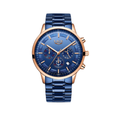 Lige Pánske hodinky - zlatá/modrá - 9877-10 + darček ZADARMO